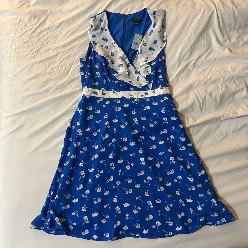 Ann Taylor Factory Blue & White Floral Dress | Size 0 | NWT
